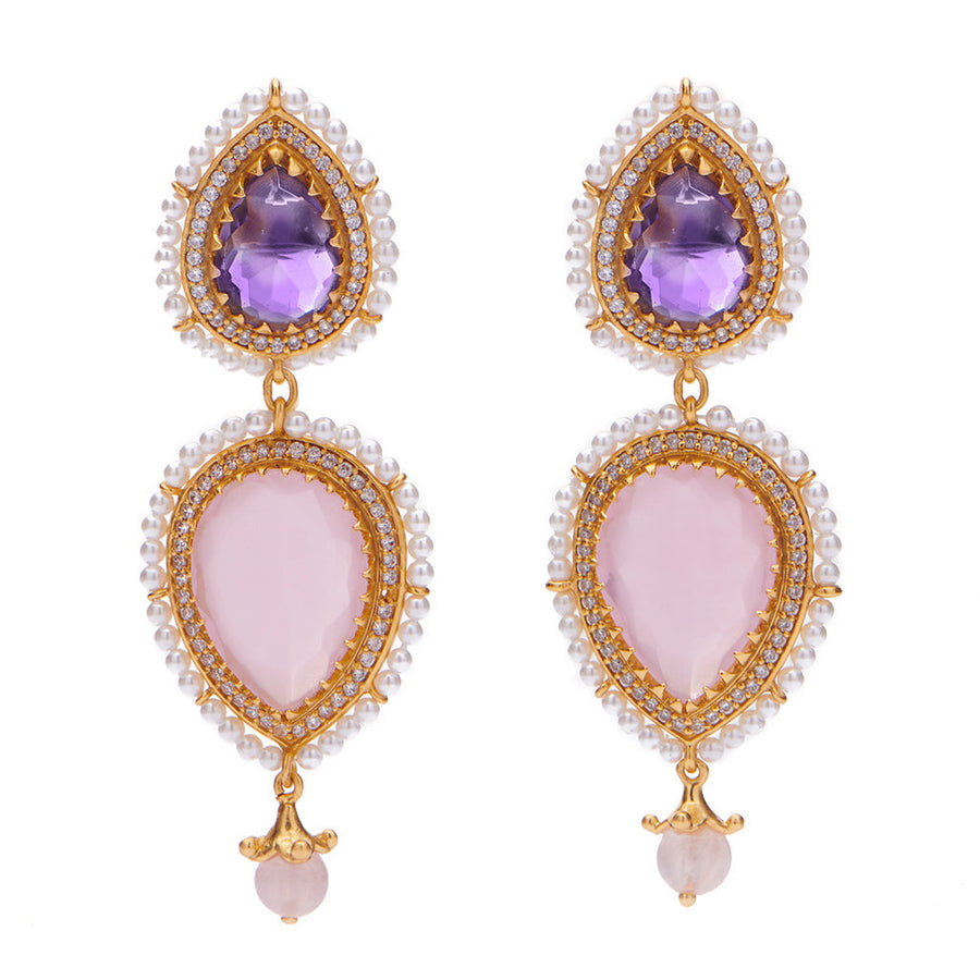 Wild Lavender Earrings With Pearl