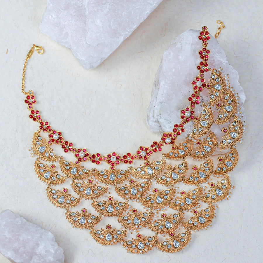 Gilded Crescent Necklace
