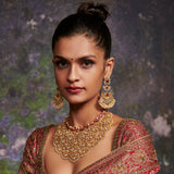 Gilded Crescent Necklace by Tribe Amrapali