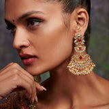 Gilded Crescent Earrings by Tribe Amrapali