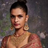 Gilded Crescent Earrings by Tribe Amrapali