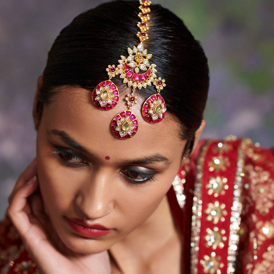 Carnival Of Crimsons Head Piece by Tribe Amrapali