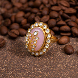 Loren Ring In Dusty Pink Hue (adjustable)