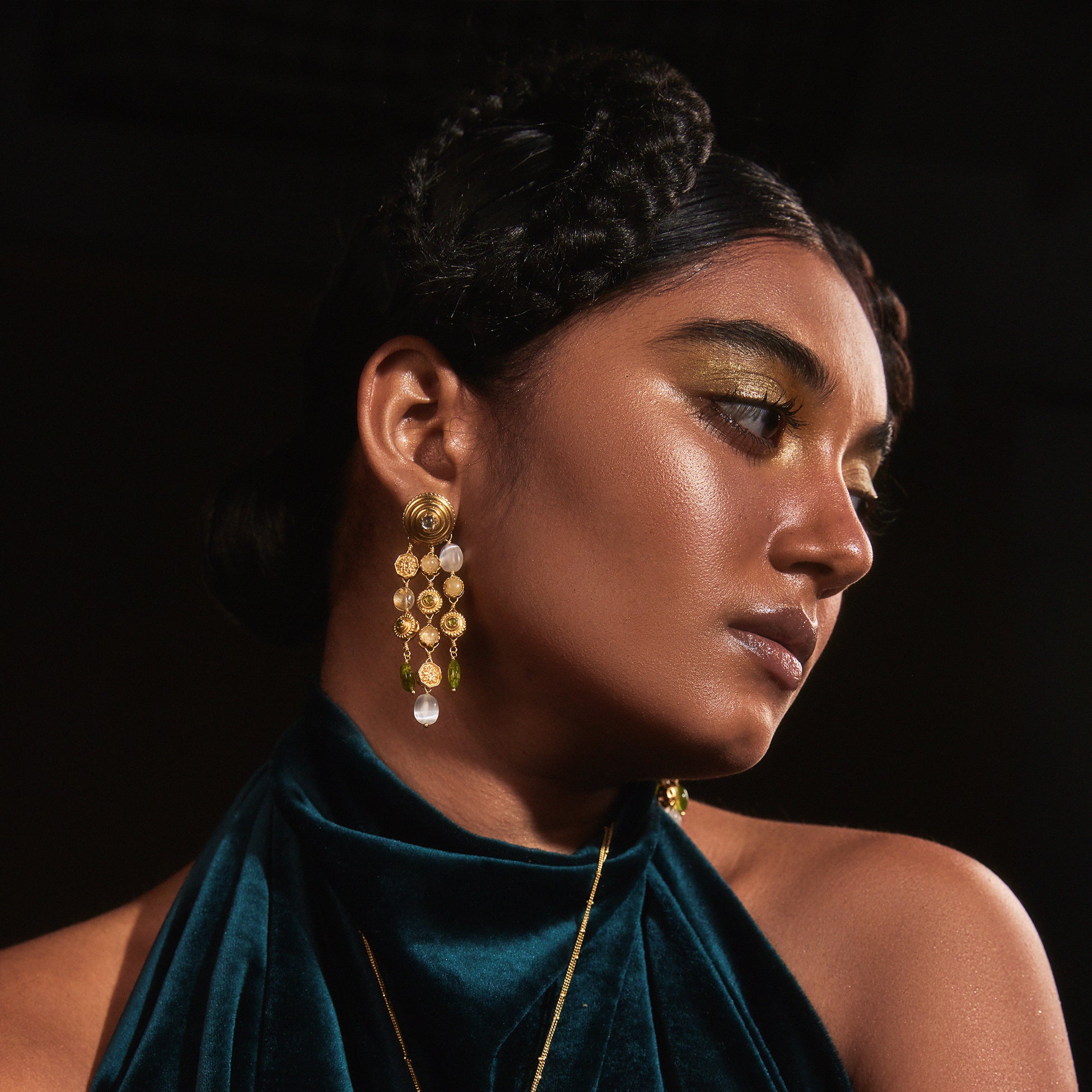 Azra Classic Multi-strand Earrings by JJV by JJ Valaya