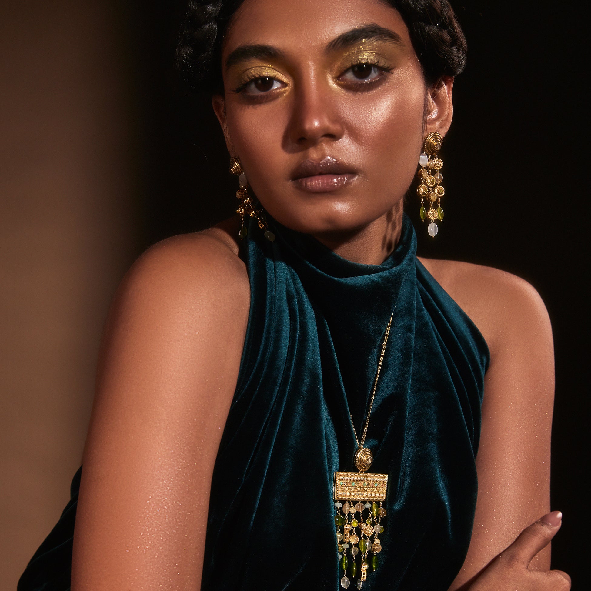Azra Classic Multi-strand Earrings by JJV by JJ Valaya thumbnail 4