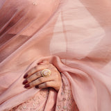Loren Ring In Dusty Pink Hue (adjustable)