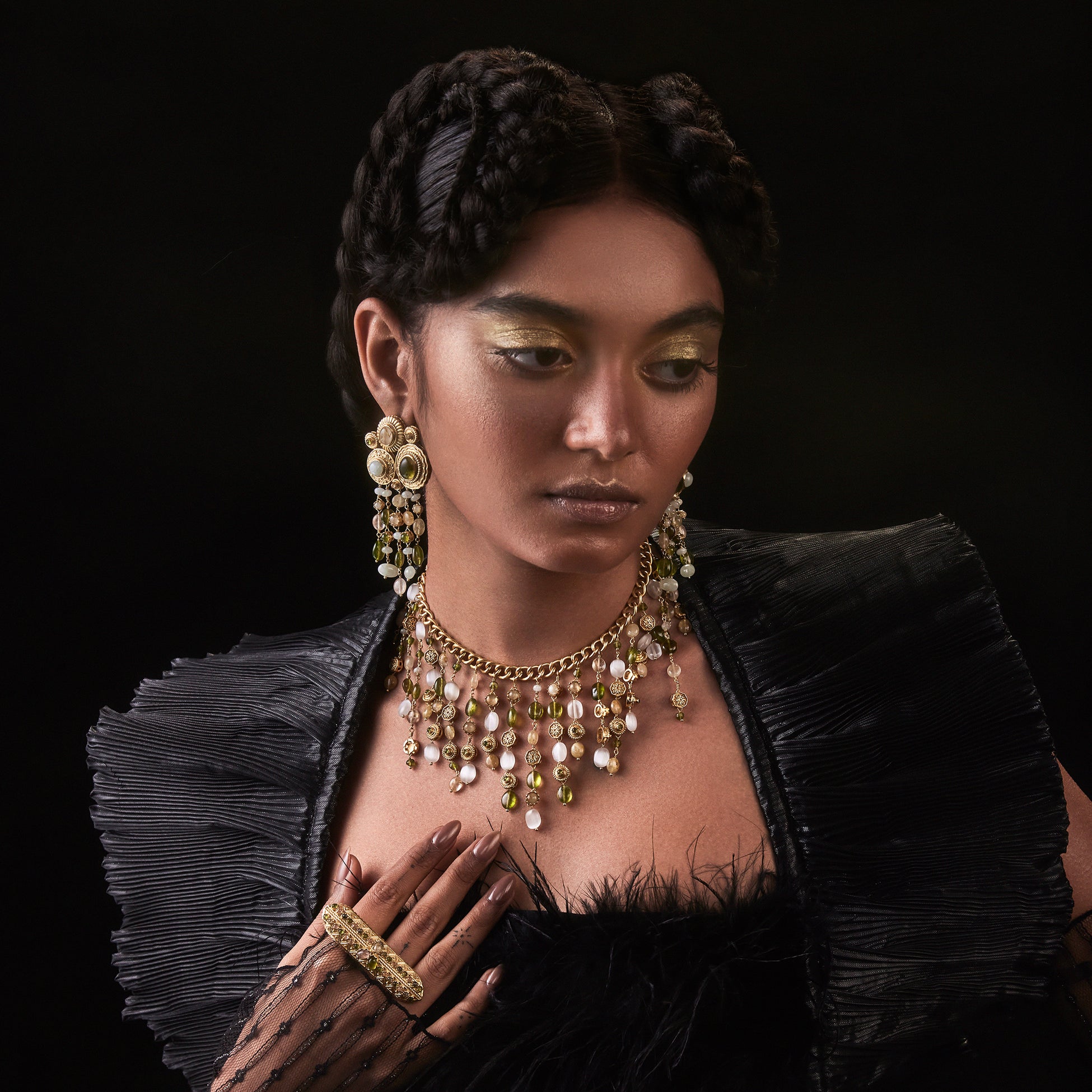 Azra Classic Multi-strand Necklace by JJV by JJ Valaya thumbnail 3