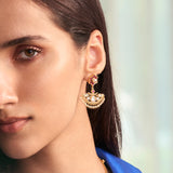 Gulmohar Crescent Studs by Tribe Amrapali
