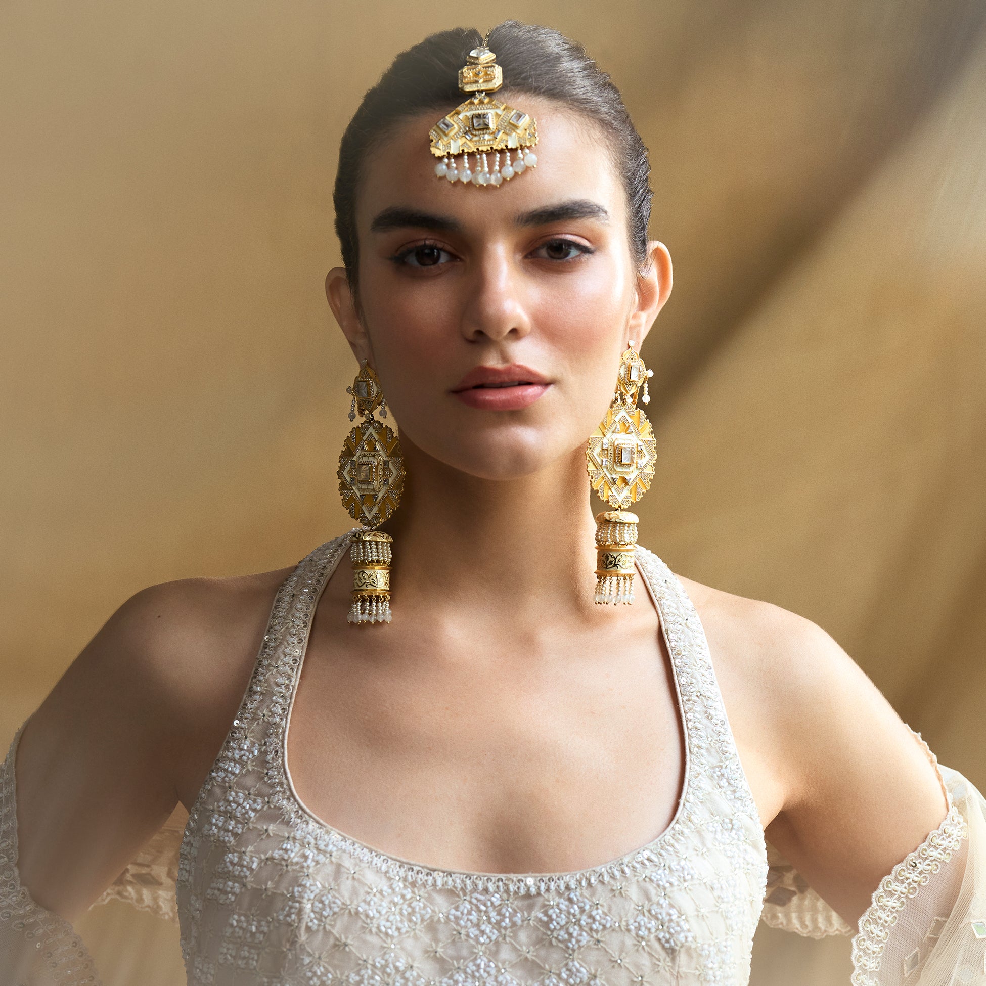 Amelia Chandelier Earrings by JJV by JJ Valaya thumbnail 2