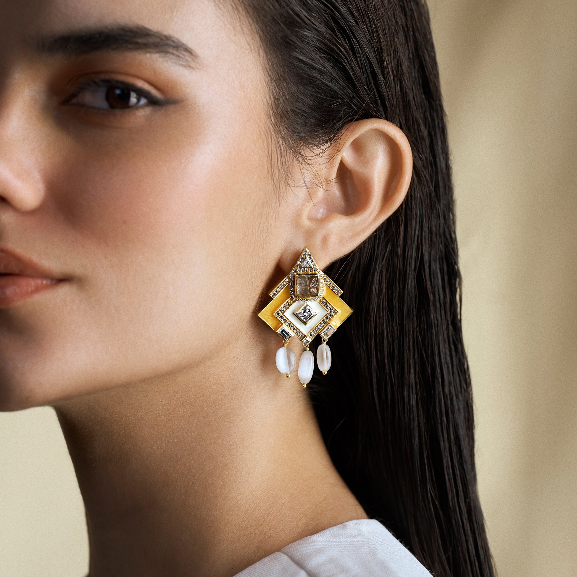 Amelia Angular Earrings by JJV by JJ Valaya thumbnail 2