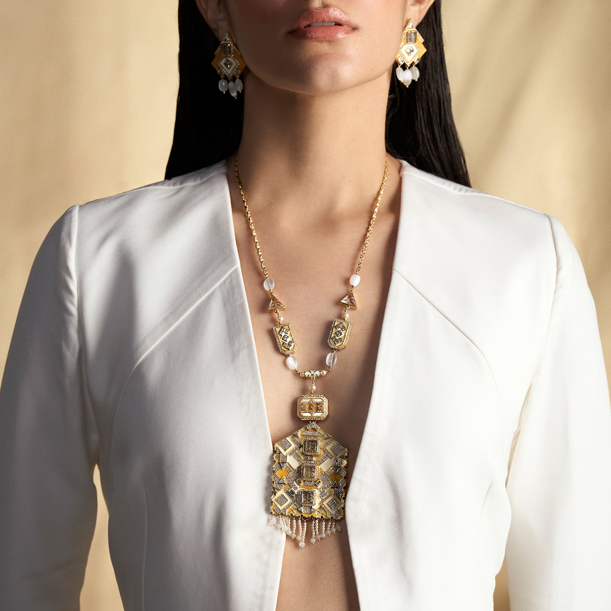 Amelia Angular Necklace by JJV by JJ Valaya thumbnail 2