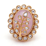 Loren Ring In Dusty Pink Hue (adjustable)