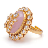 Loren Ring In Dusty Pink Hue (adjustable)
