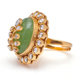 Loren Ring In Pale Green Hue (adjustable)